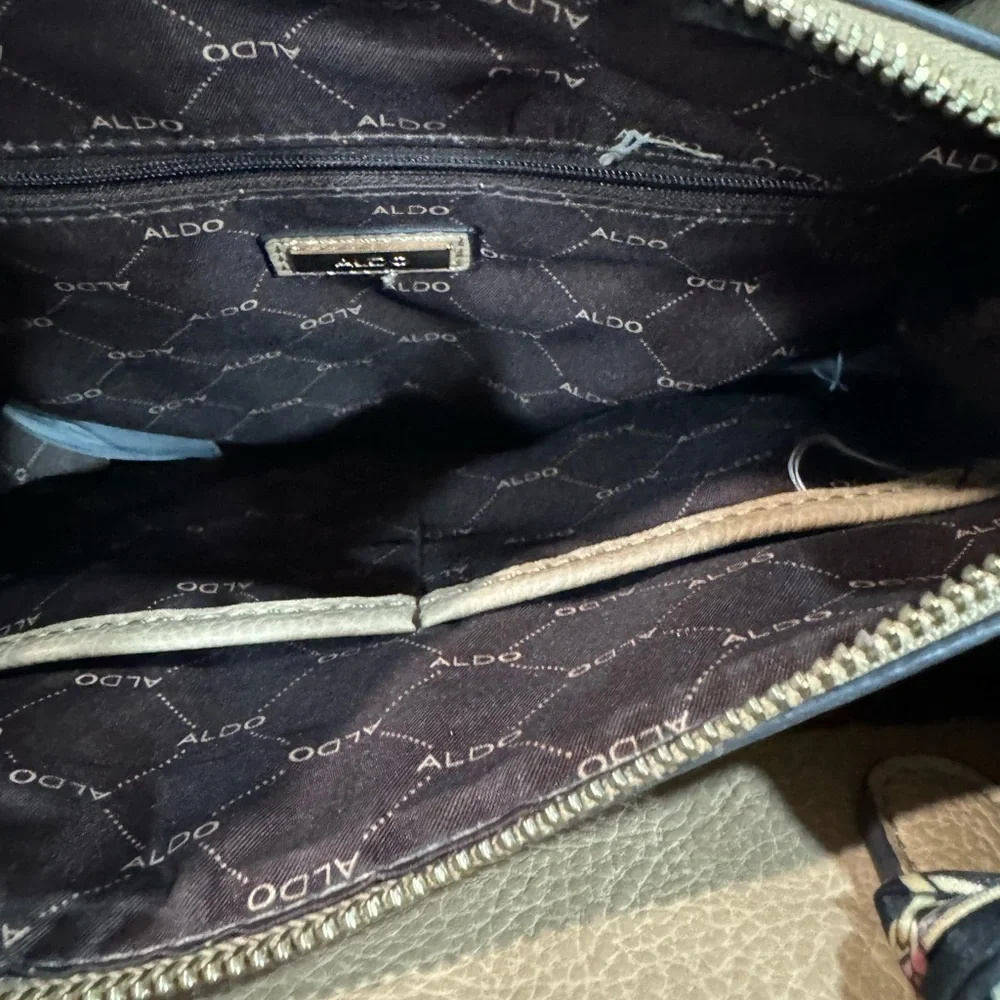 ALDO woman's tan satchel with scarf purse